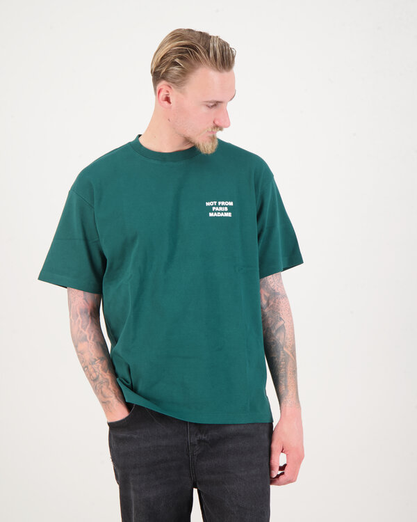 Le T-shirt Slogan Dunkel Grün