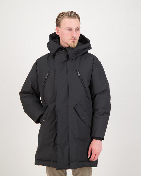 Techno Down Parka Jacket Black