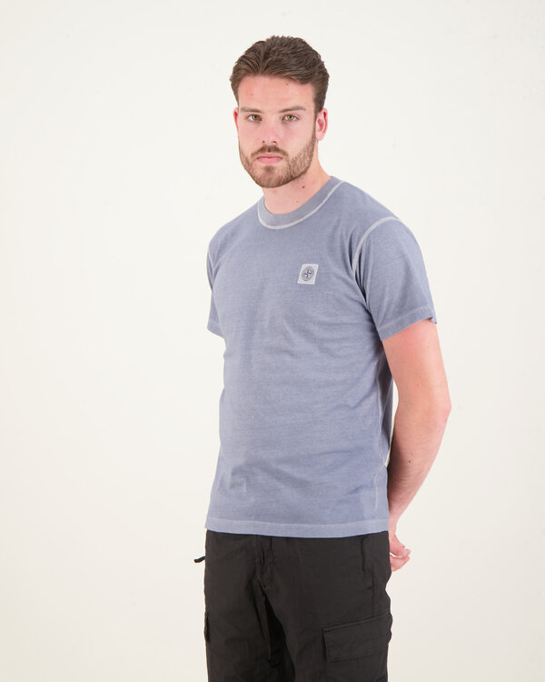 23757 Washed Basic T-Shirt M.Blue