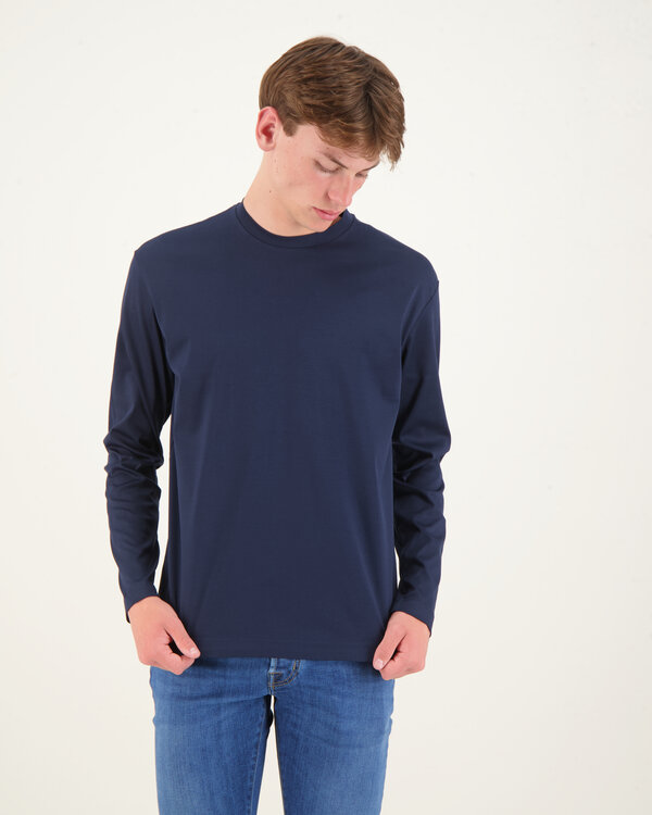 Interlock Supima Long Sleeve T-Shirt Navy