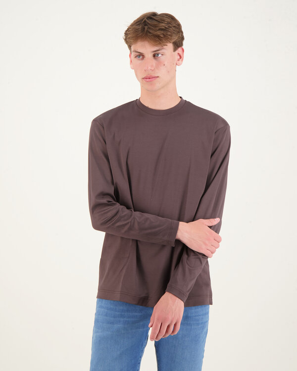 Interlock Supima Long Sleeve T-Shirt Brown