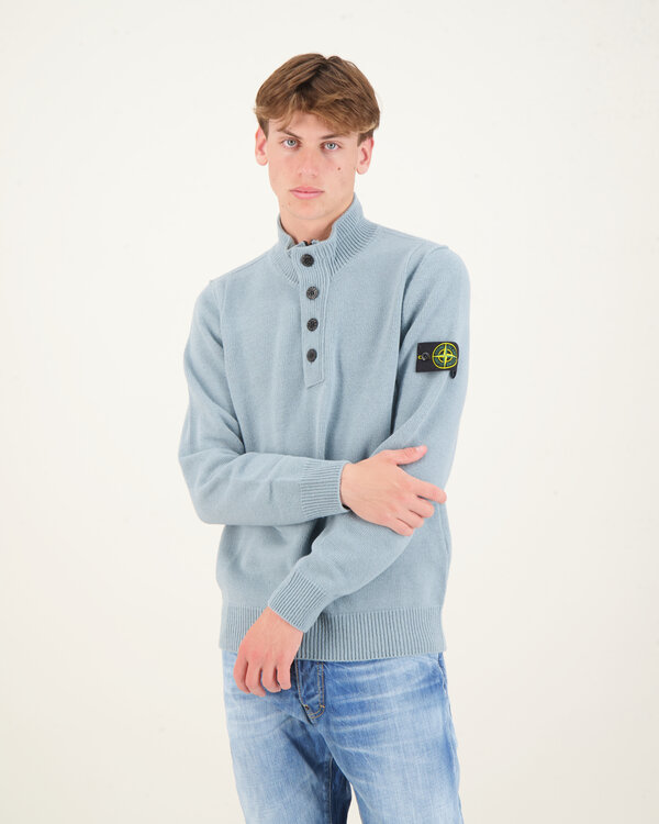 540A3 Knitwear Half Zip Grey / Green