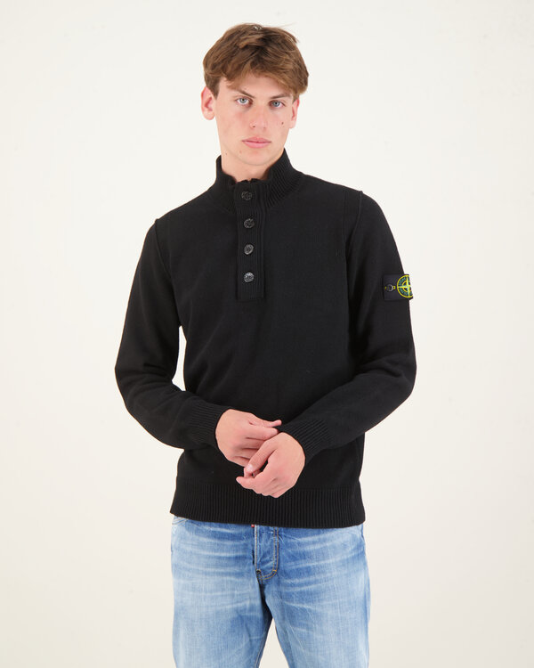 540A3 Knitwear Half Zip Black