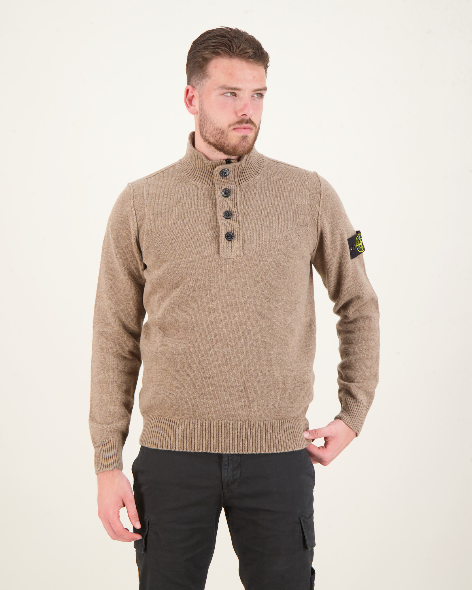 Stone Island 540A3 Knitwear Half Zip Brown - Beachim