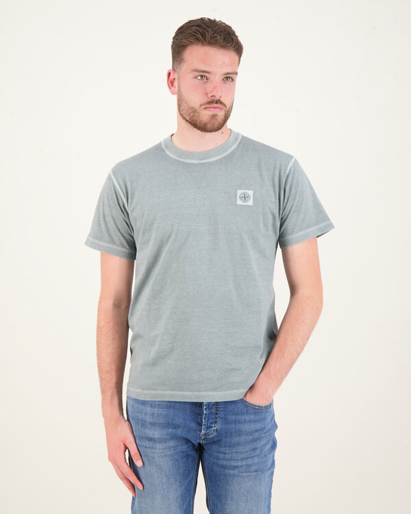 23757 Washed Basic T-Shirt Grey Green