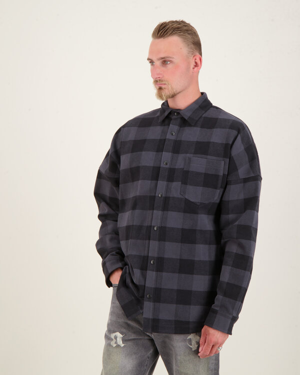 Classic Logo Overshirt Zwart Wit