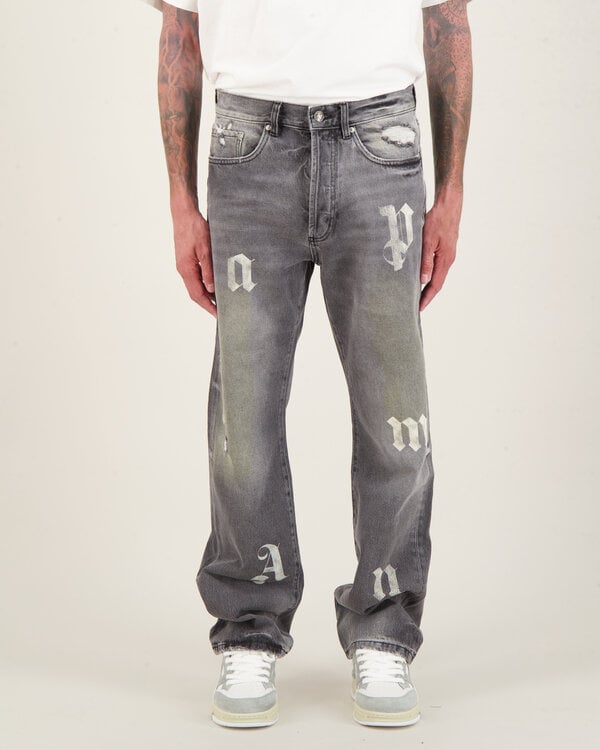 Logo Patch 5 Pockets Pants Grijs