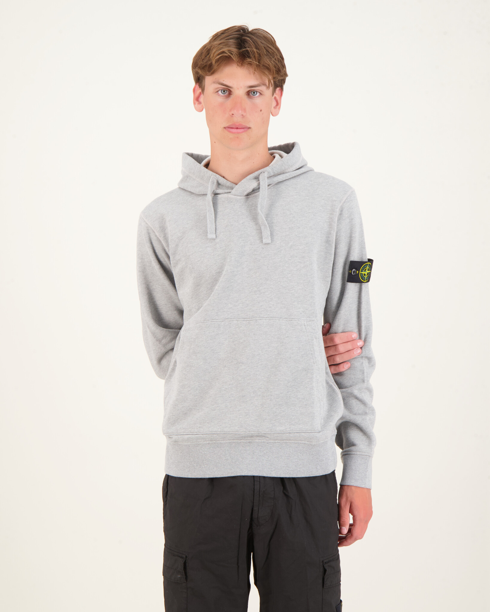 Stone island grey pullover hoodie hotsell
