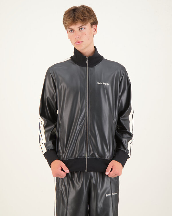 Leather Effect Jacket Zwart