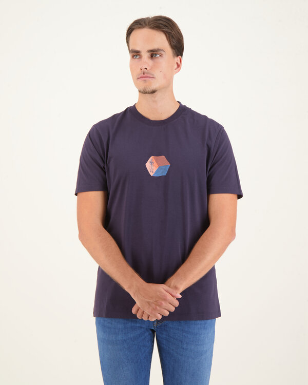 30/1 Jersey Logo Graphics T-Shirt D.Blauw