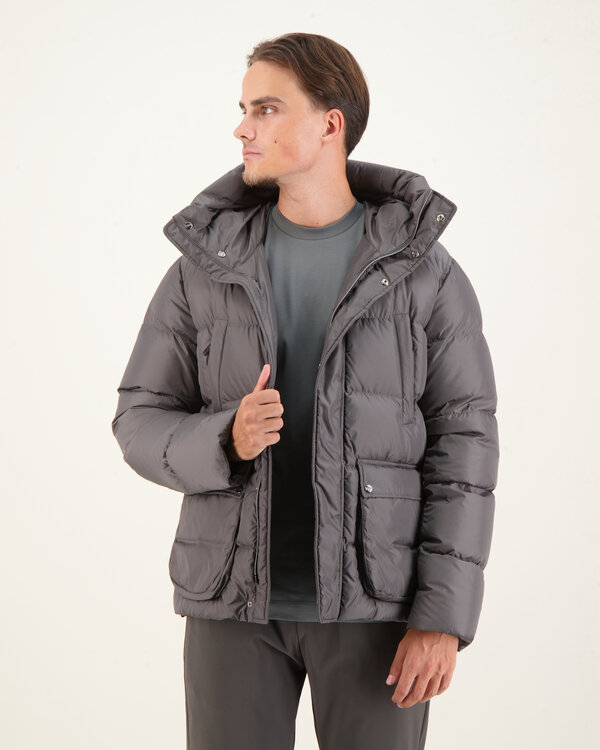 Piumino Bomber Multi Tasche Jacket Grijs