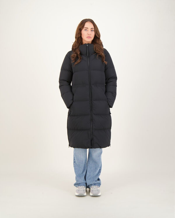 Matt Stretch Long Puffer Parka Zwart