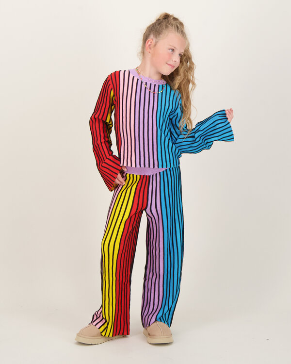 Rainbow Striped Flared Trousers Multi