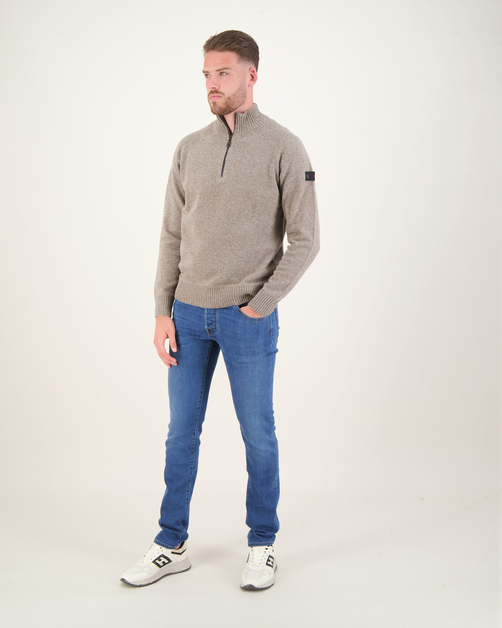 Peuterey Braille 02 Half Zip Sweater Beige - Beachim Peuterey Braille 02 Half Zip Sweater Beige - Beachim