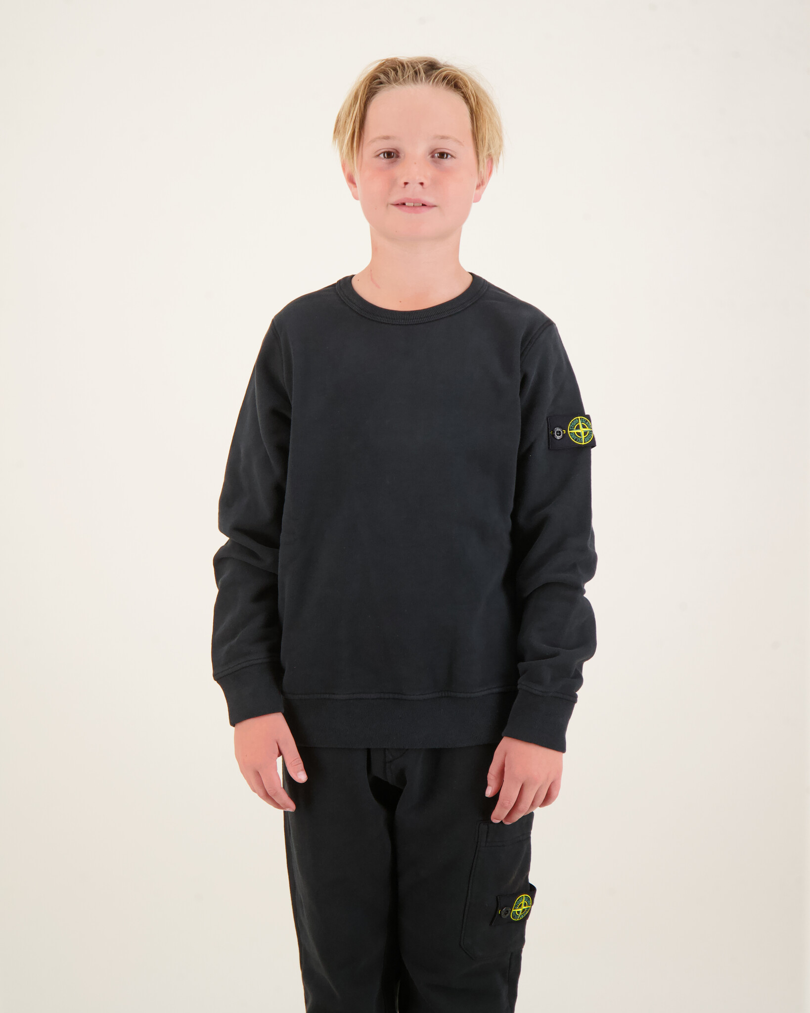 Stone Island Junior 61320 Crewneck Sweatshirt Black - Beachim