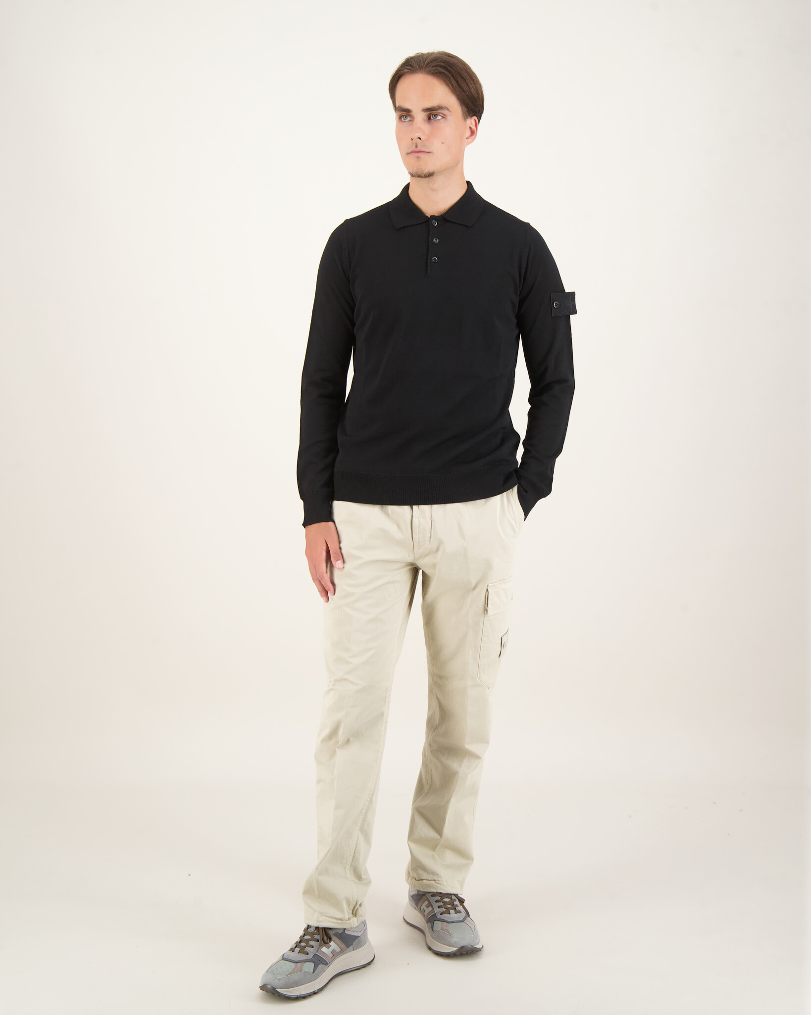 Stone Island 571FC Knitwear Ghost Polo LS Black - Beachim Stone Island 571FC Knitwear Ghost Polo LS Black - Beachim