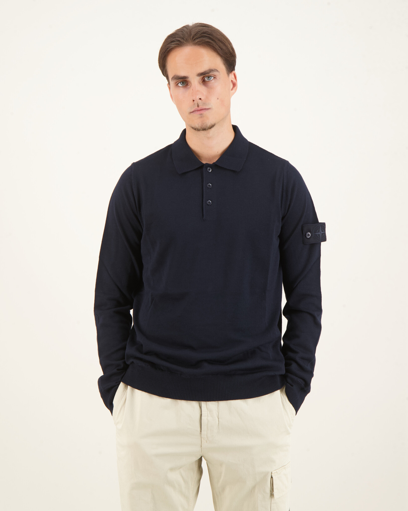Stone Island 571FC Knitwear Ghost Polo LS Marine - Beachim Stone Island 571FC Knitwear Ghost Polo LS Marine - Beachim