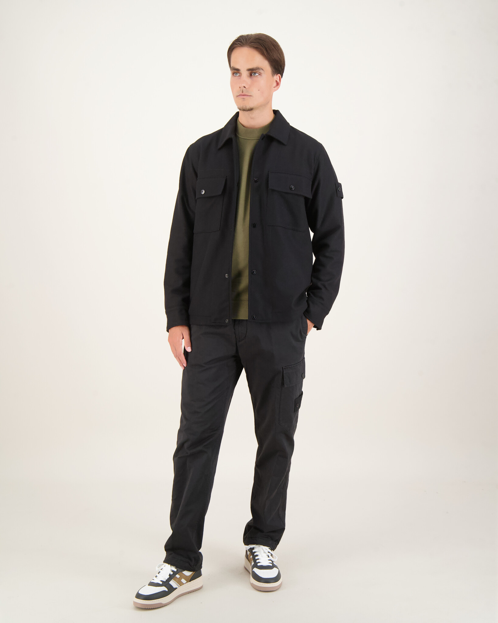 Stone Island 120F4 Overshirt Wol Ghost Black - Beachim Stone Island 120F4 Overshirt Wol Ghost Black - Beachim