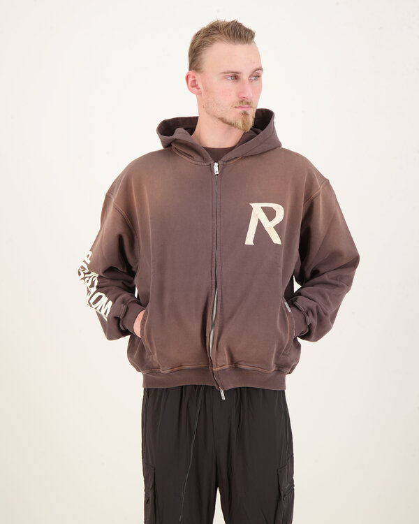 Masking Tape Initial Zip Hoodie Bruin