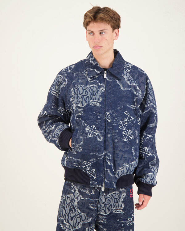 Camo Jacquard bomberjack Blau