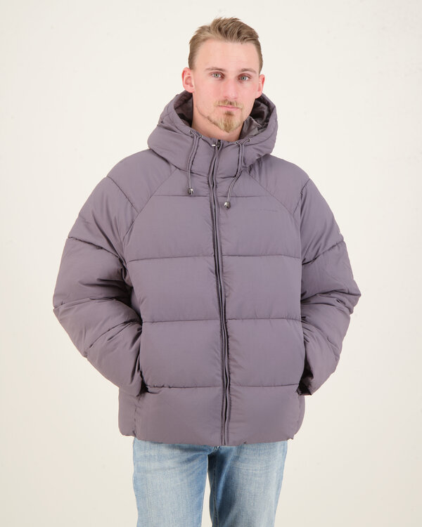 Relaxed Puffer Coat Grijs