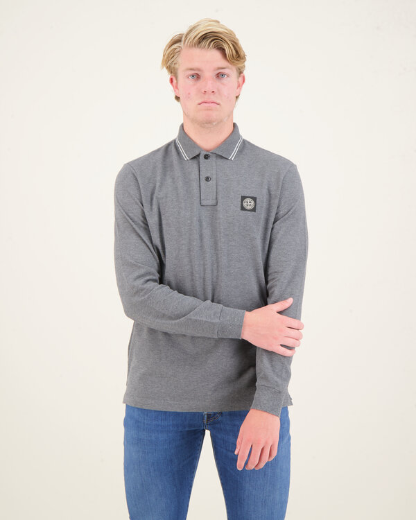 2SL18 Slim Fit Polo Long Sleeve D.Grau