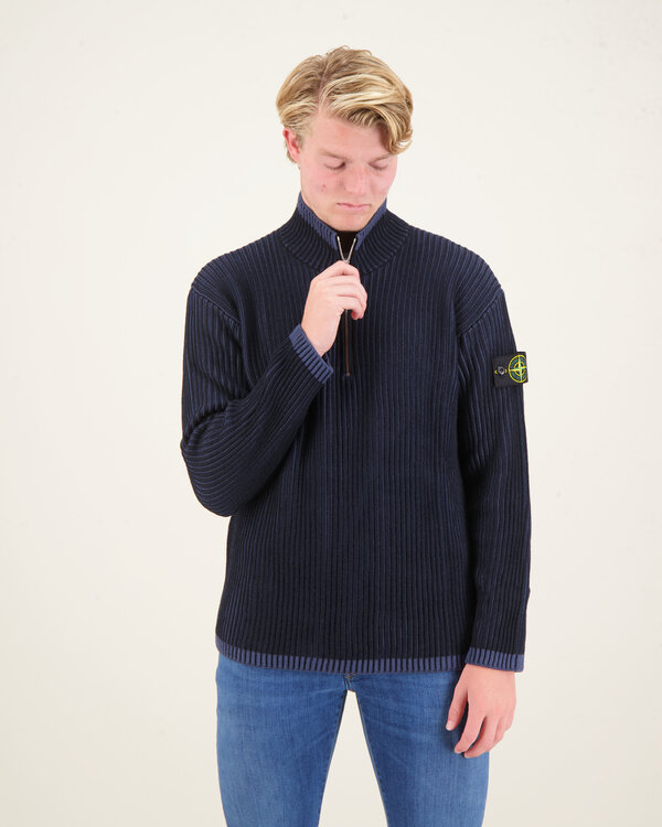 Half Zip Up Knitwear Sweater Navy