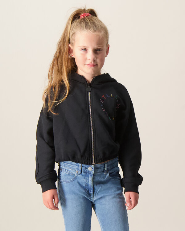 Logo Jersey Cardigan Black