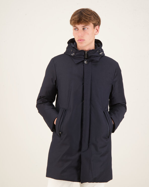 Luxe Wool Silk 2in1 Coat Blauw