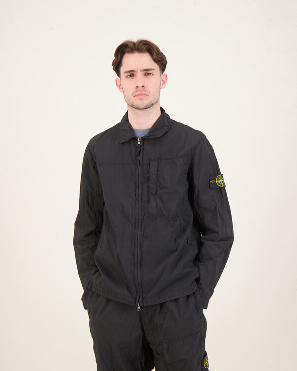 11819 Nylon Metal In Econyl Overshirt Zwart