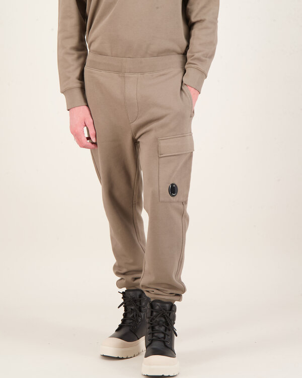 Diagonal Raised Fleece Cargo Sweatpants Taupe