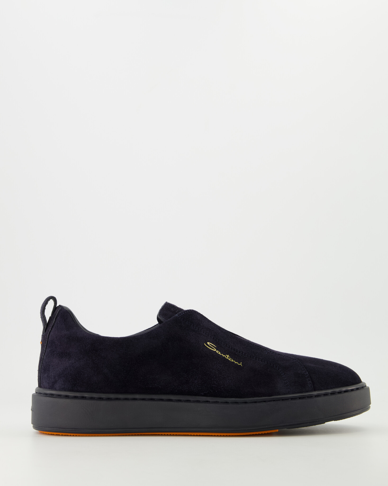 【関税&送料込】Santoni Navy Blue Suede Victory Slip Ons Santoni Victory Suede Slip on Sneaker Bleu - Beachim