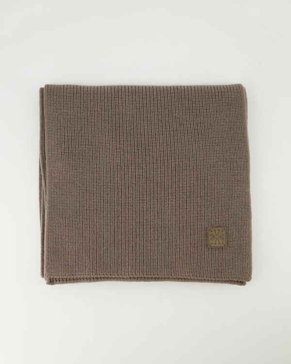Ribbed Wool Scarf Bruin