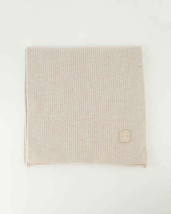 Ribbed Wool Scarf Offwhite