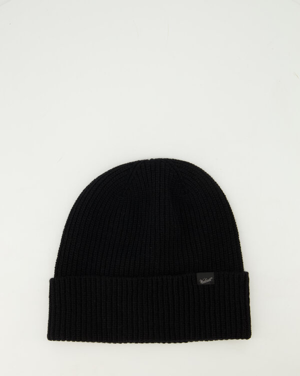 Knitted Ribbed Beanie Zwart