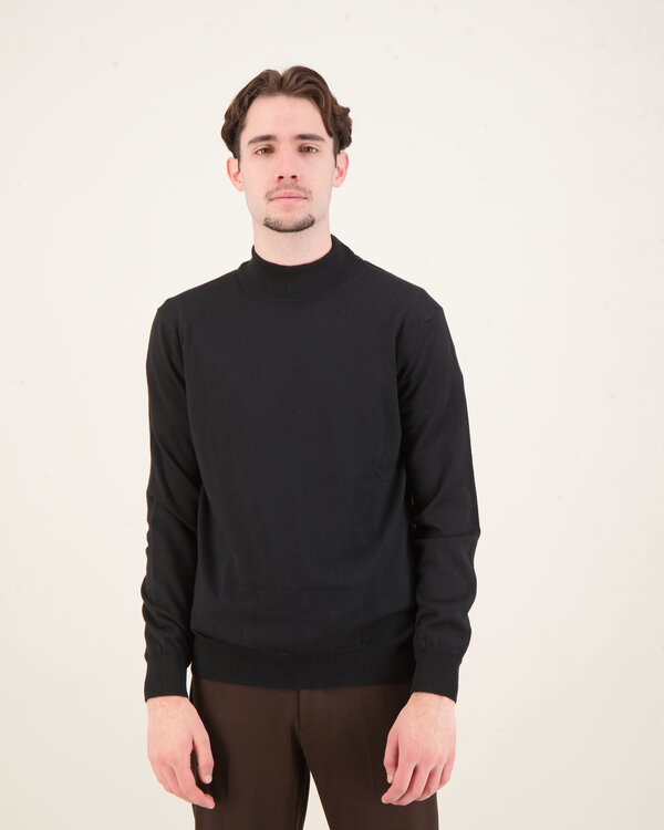 Cashwool Mock Neck Sweater Schwarz