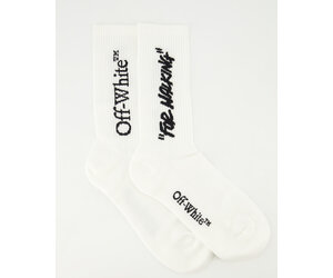 Off-White Quote Mid Calf Socks Wit - Beachim