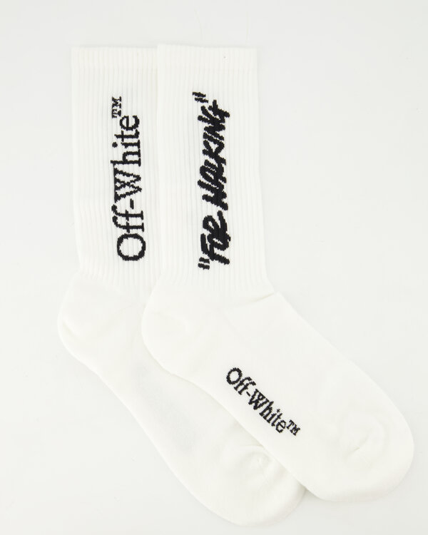 Quote Mid Calf Socks Wit