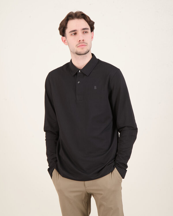 Timo-6F Polo Longsleeve Zwart