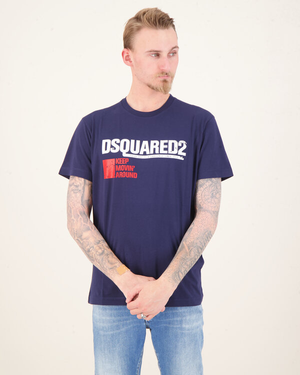 Round Neck T-Shirt Blau