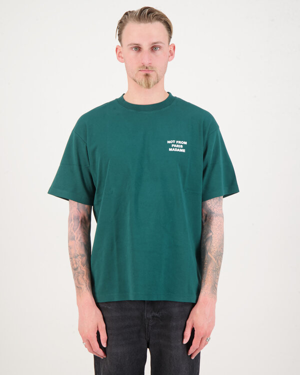 Le T-shirt Slogan Dunkel Grün