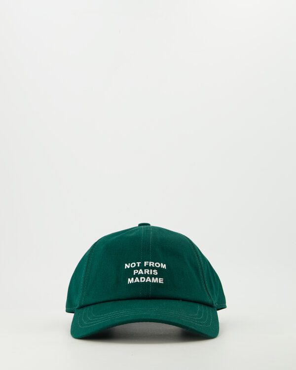 La Casquette Slogan Cap Donker Groen