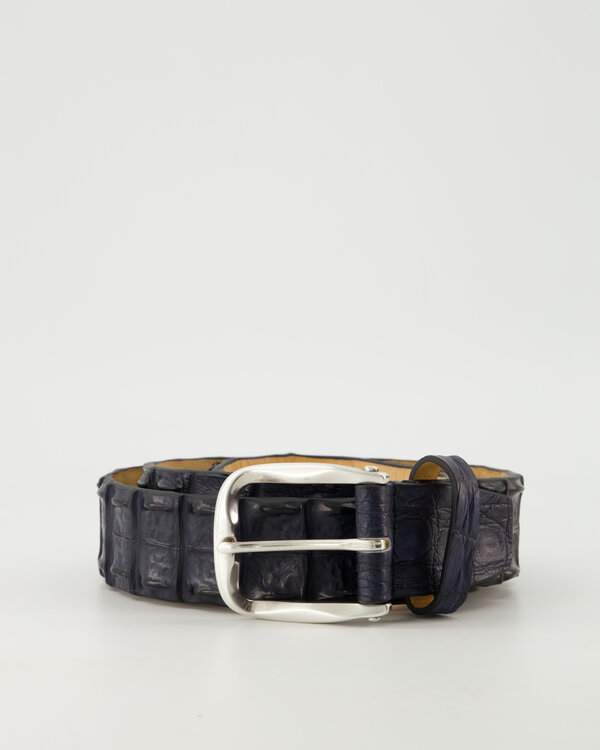D'Amico Genuine Crocodile Belt Bleu Genuine Crocodile Belt Bleu