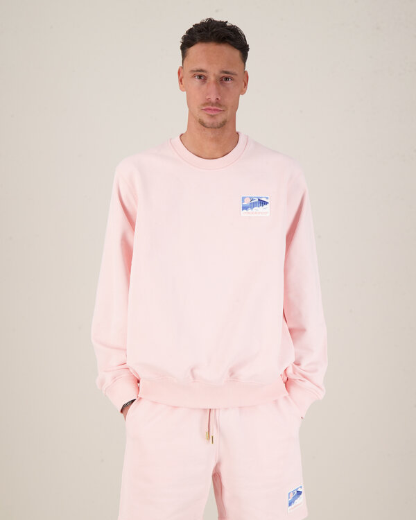 Greek Temple Patch Sweater Roze