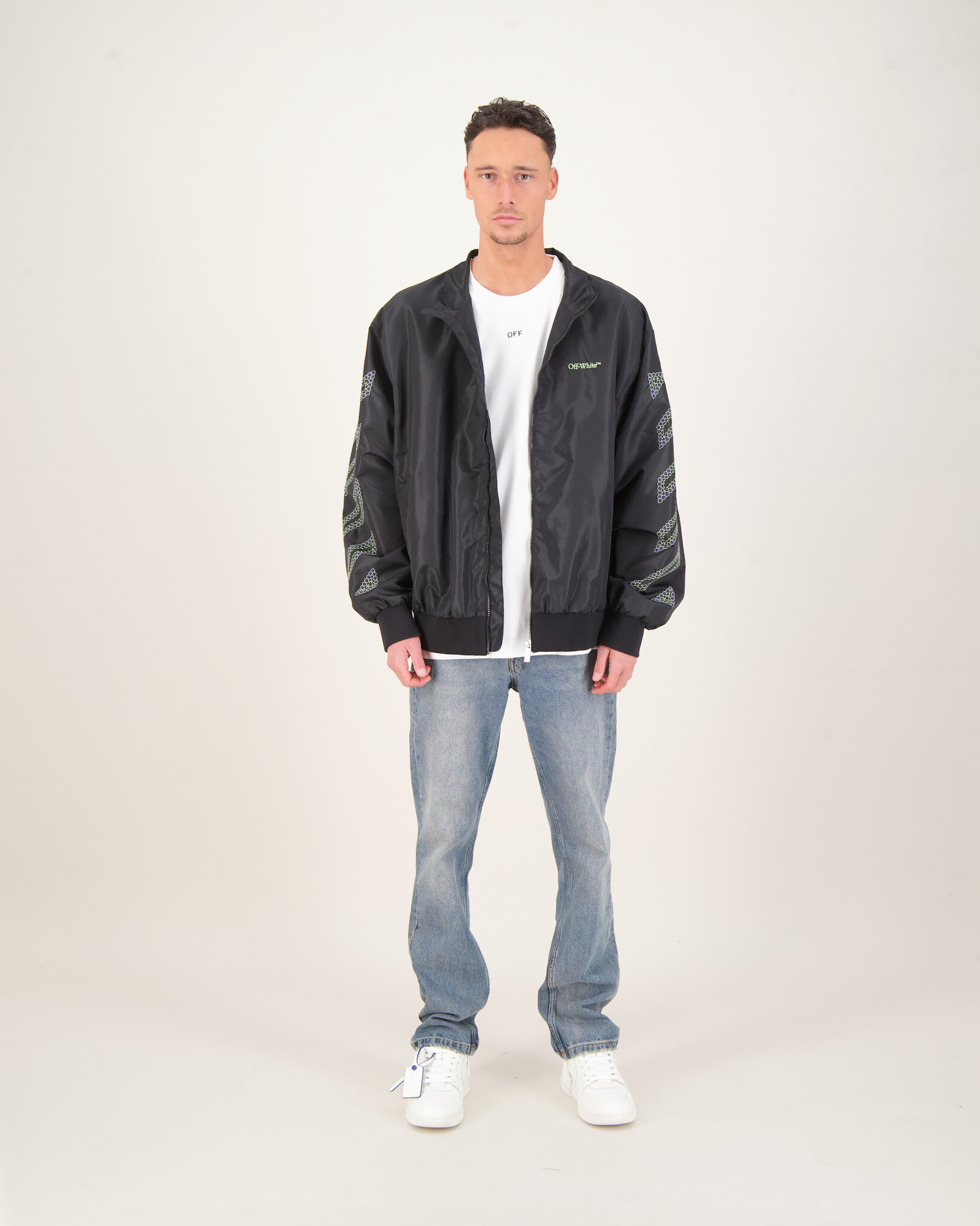 Off-White Diag Outl Nyl Faille Jacket Schwarz - Beachim Off-White Diag Outl Nyl Faille Jacket Schwarz - Beachim