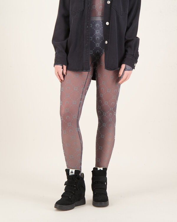 Recycled Mesh Flock Tights Grijs
