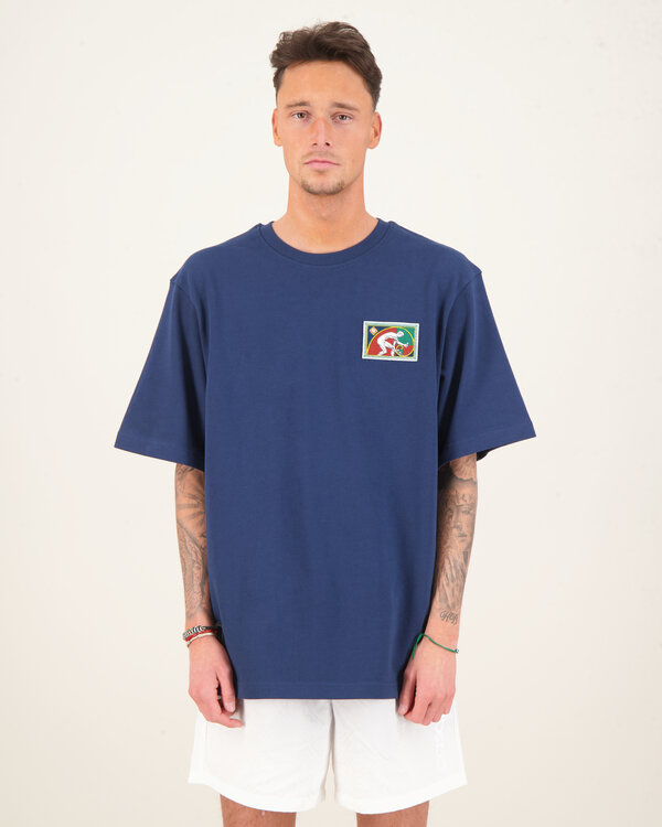 Fibonacci Patch Oversized T-shirt Marine