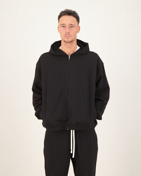 Initial Zip Hoodie Zwart