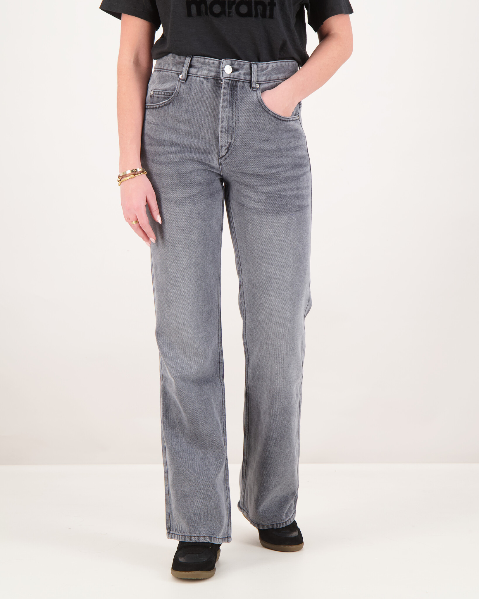 Isabel Marant Belvira High Waist Jeans Light Grey - Beachim