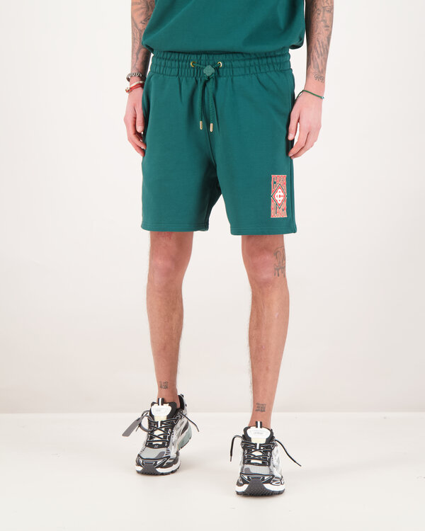 Gothic Stacked Logo Screen Printed Short Groen